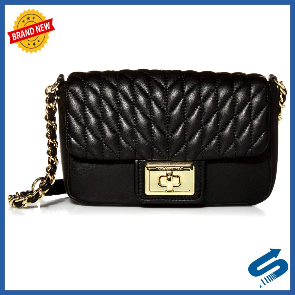 Small Quilted Crossbody Bag With Chainlink Detail